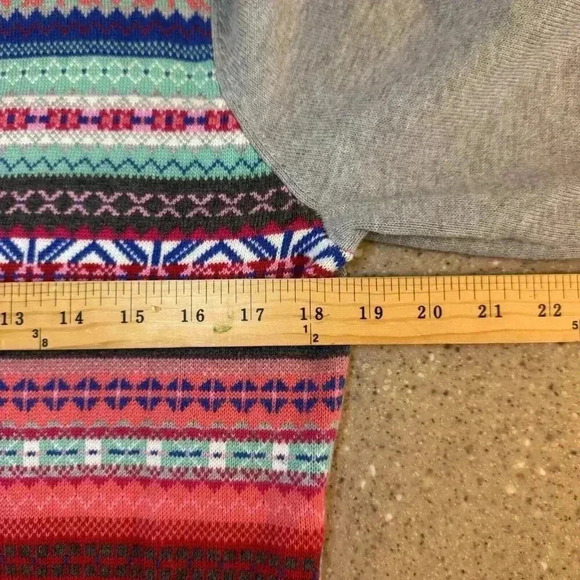 Talbots Womens Multi Color Knit Round Neck Long Sleeve Cardigan Sweater Size Med - Picture 4 of 8